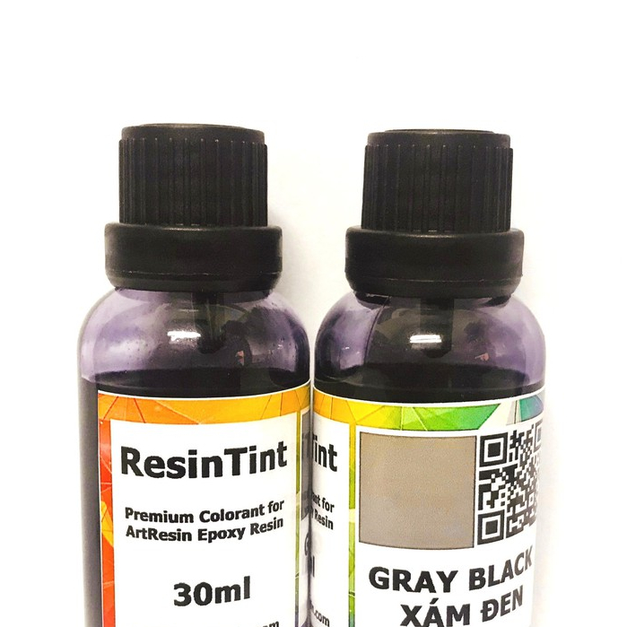 Epoxy Resin สีอ่อนใส - ผลแก้ว - GREY BLACK Dark GREY - 30ml