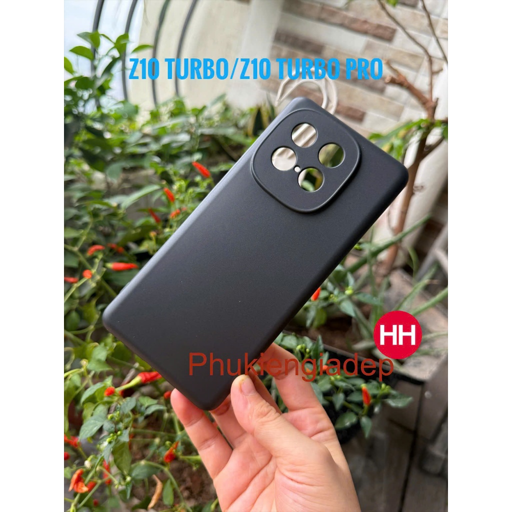 Vivo Z10 Turbo, Z10 Turbo +, Z10 Turbo Pro 5G เคสยืดหยุ่น (สีดํา) พร้อมช่องเจาะตาเพื่อปกป้องกล้อง