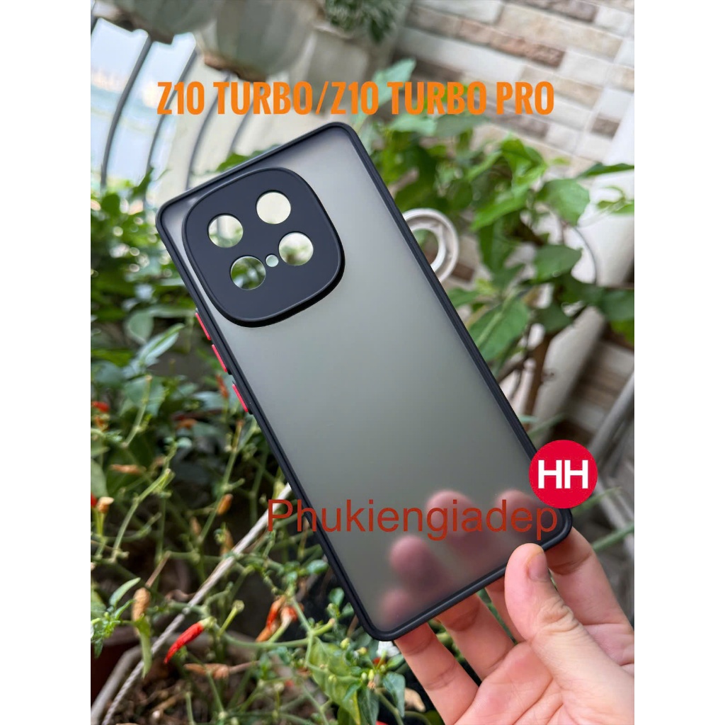 Vivo iQOO Z10 Turbo เคส Z10 Turbo Pro ด้านหลังด้านและขอบสี กันกระแทก 4 มุม (สีดํา)