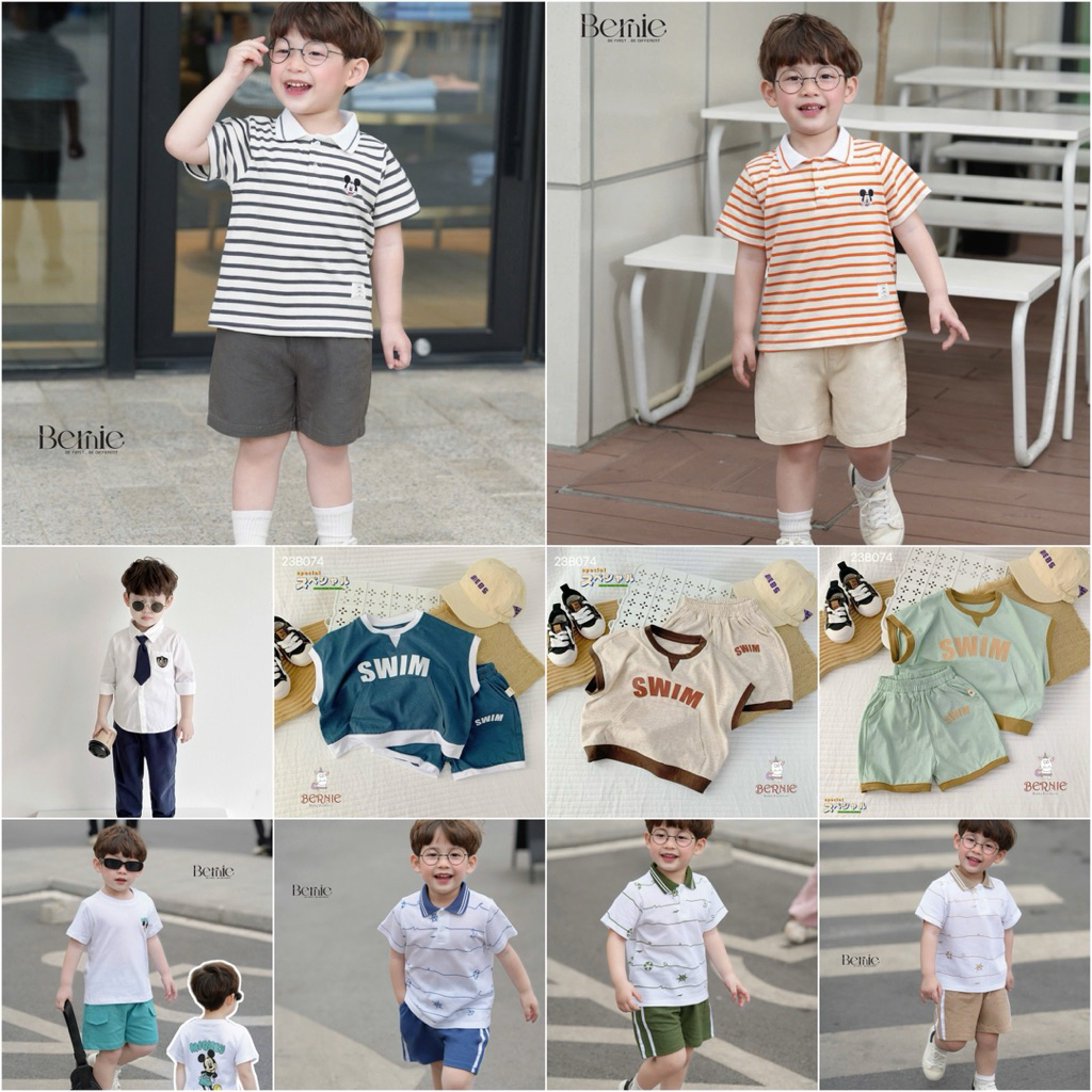 [Bernie ของแท้] ชุดเด็กทารกที่มีลวดลายสวยงามมากมายขนาด 80-140 H1024B23 T0924B55 23B074 H1124B44 T102