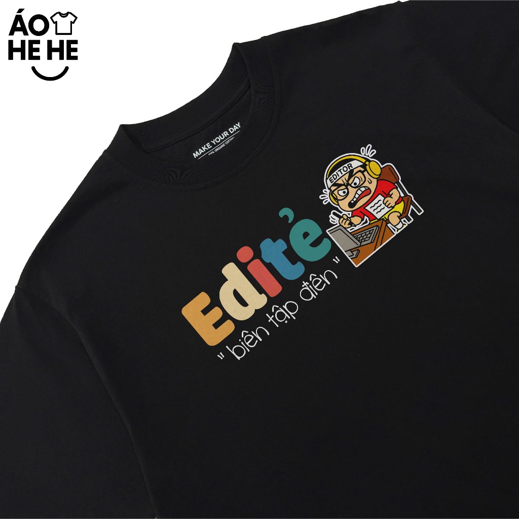 เสื้อยืดตลก Crazy Editer คําคมข้อความตลกอาชีพทํางาน Meme หลวมรูปแบบผ้าฝ้าย 250gsm