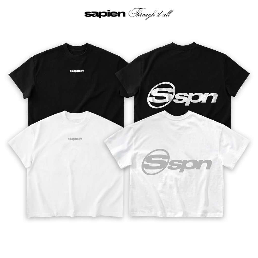 เสื้อยืด Boxy SAPEIN "SPN" ผ้าคอตตอน สีดํา สีขาว