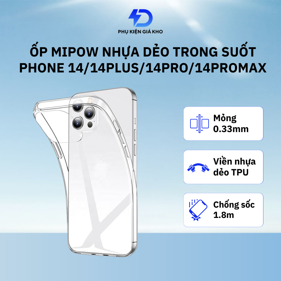 Mipow เคสใสซิลิคอนแบบนุ่มสําหรับ lPhone 14 series