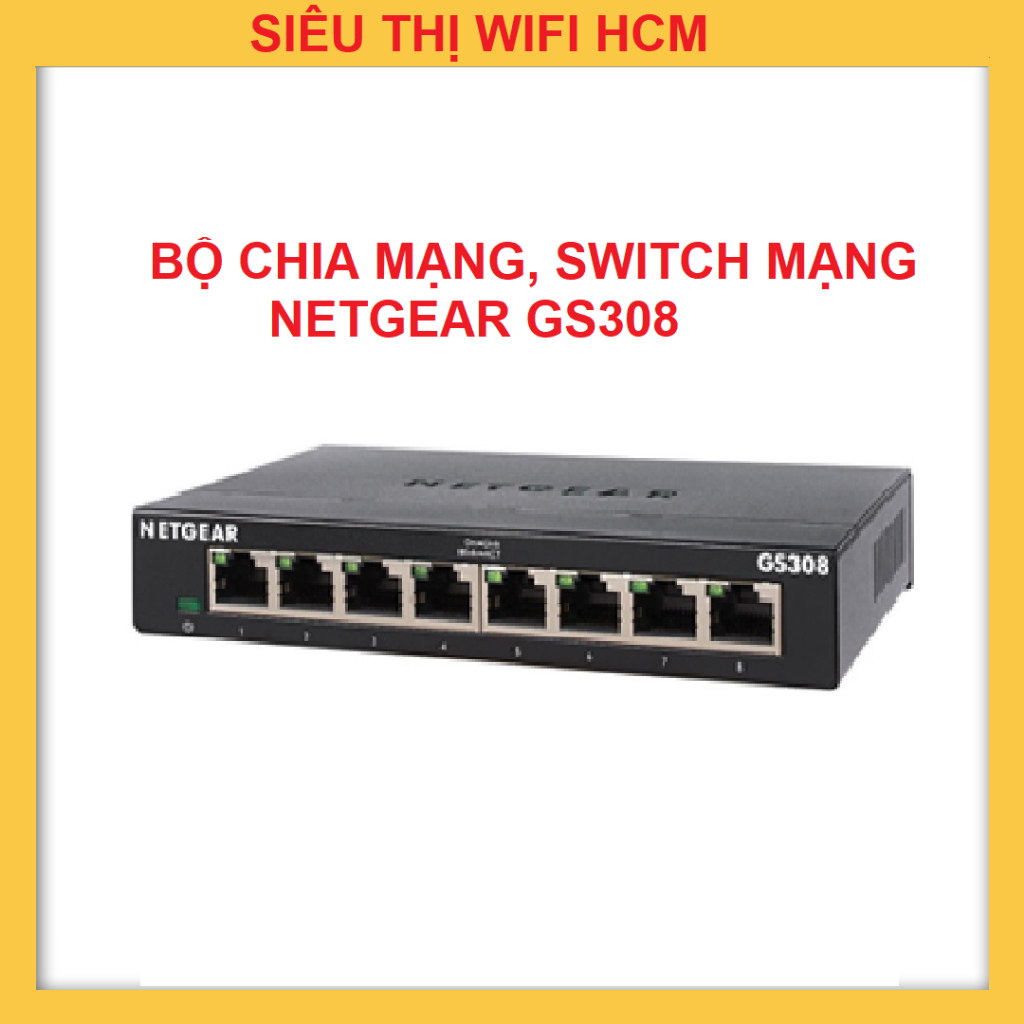 Netgear สวิตช์เครือข่าย 1Gb 8 พอร์ต - เคสเหล็ก Netgear GS308