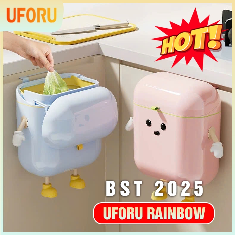 [UFORU x RAINBOW] - ถังขยะแขวนประตูตู้ครัวอเนกประสงค์รุ่นพิเศษพร้อมอุปกรณ์ตกแต่ง (FREE STICKER) - UF
