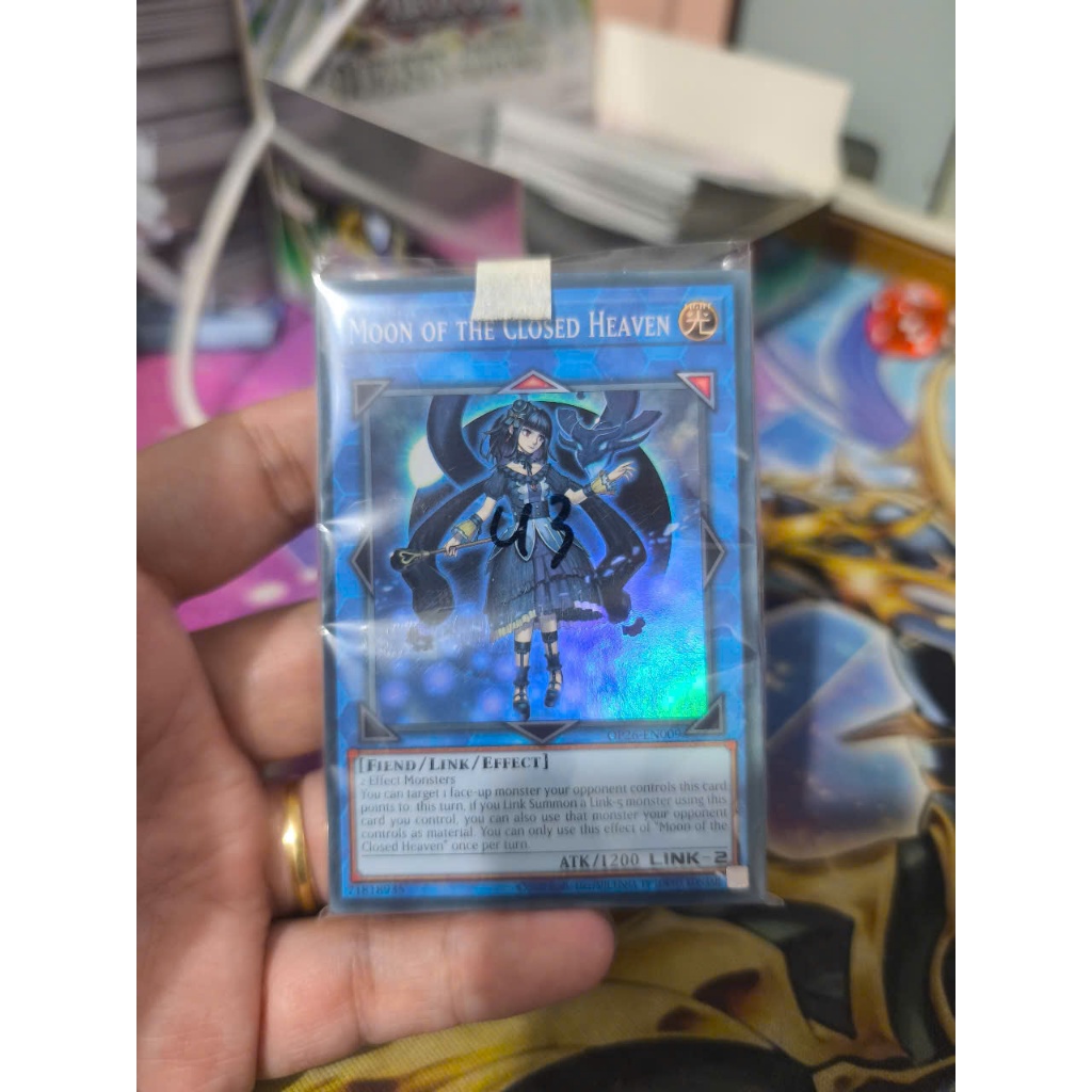 [Yugioh Funny Shop] การ์ด 1 ใบ OP26-EN009 - Moon of the Closed Heaven - Super Rare