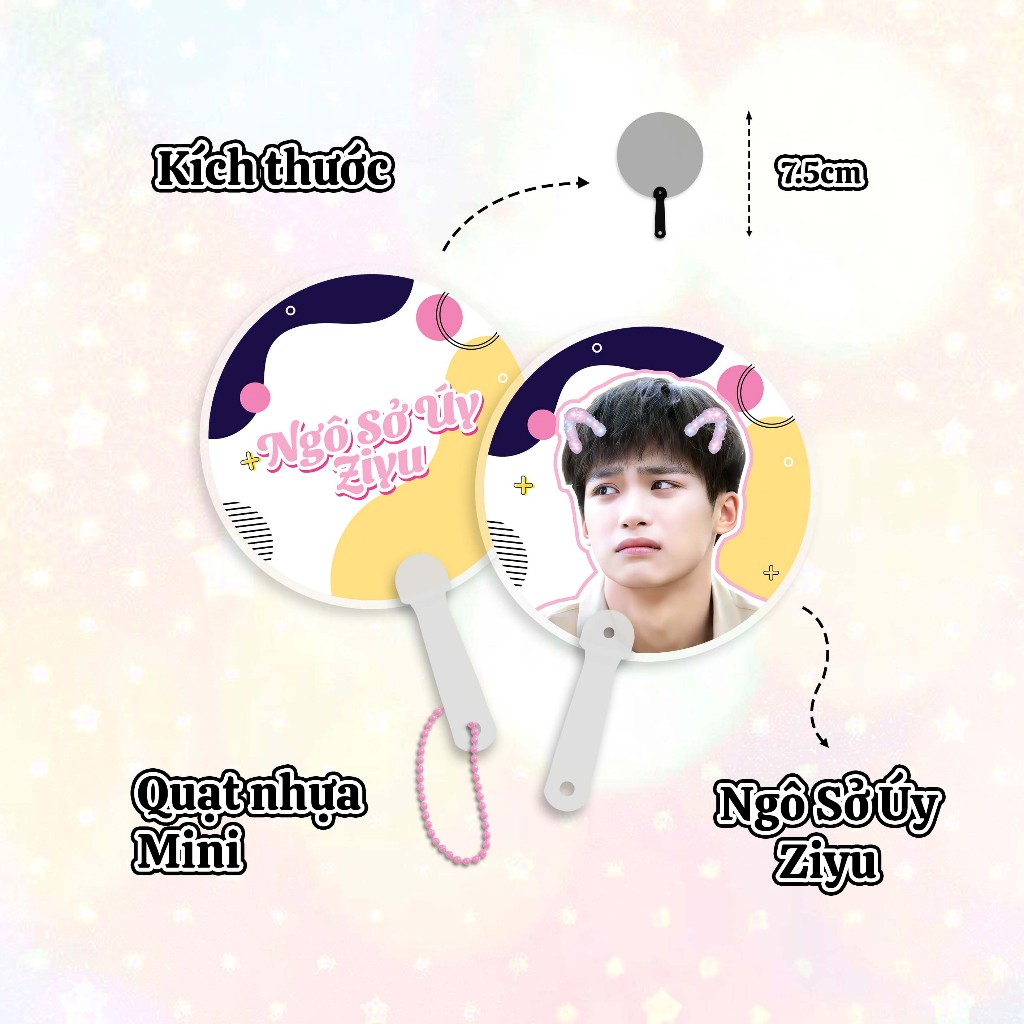 พัดลมขนาดเล็กสุด ๆ - 7.5ซม. ไอดอลจิ๋วสุดน่ารัก Naughty 7.5ซม. - เงิน LI Uy - ZiYu - Tu Du