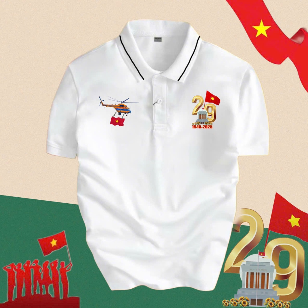 เสื้อโปโลสําหรับผู้ชายและผู้หญิง EACH QUOC KHANH 2/9 COOL CROCODILE FABRIC - รุ่น HAO HUNG AIRCRAFT