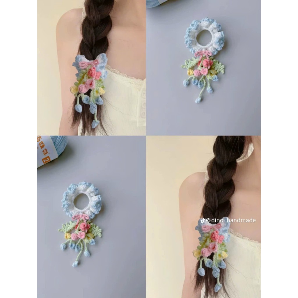 ยางรัดผมขนสัตว์ - ยางรัดผมแฮนด์เมด - wind_crochet