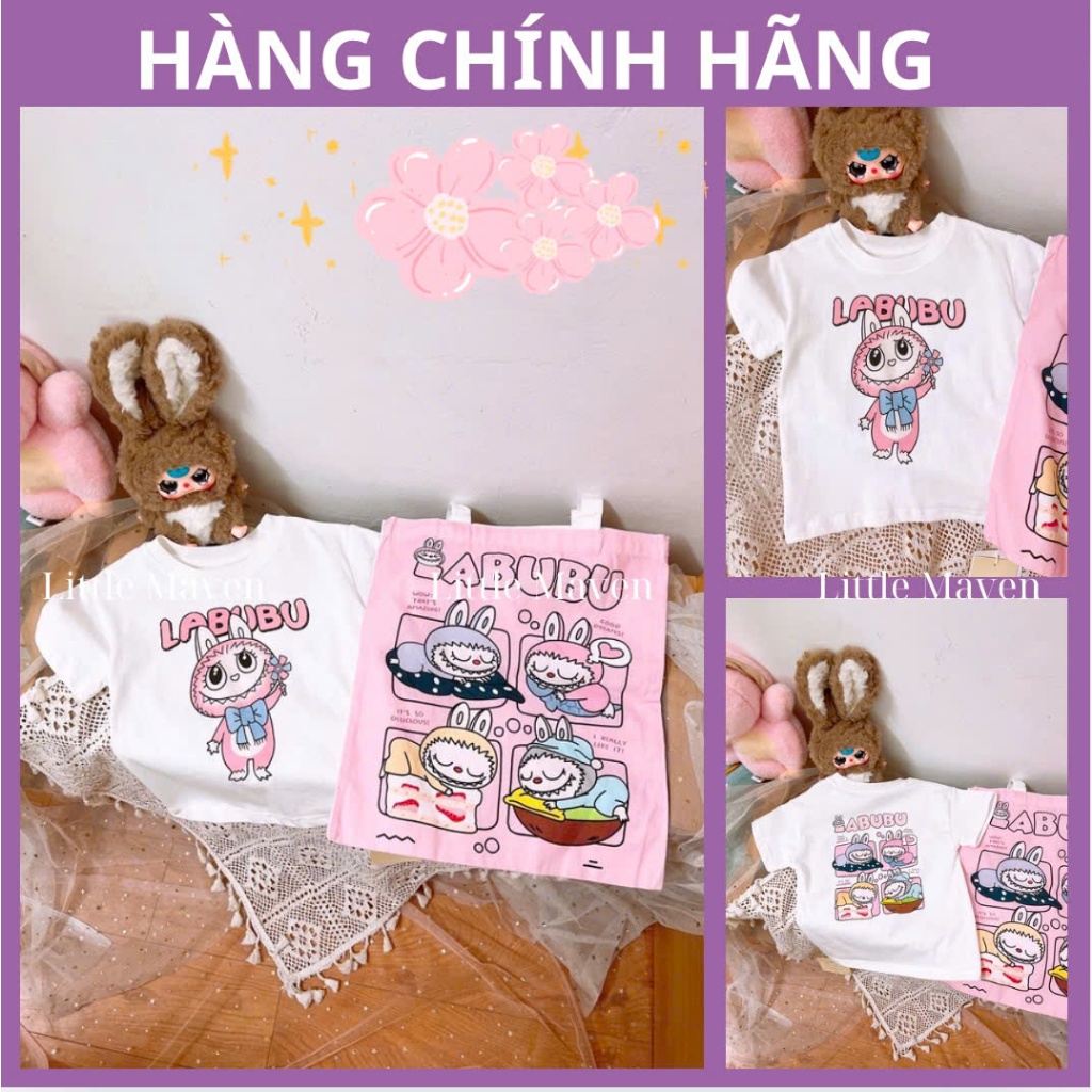 เสื้อยืด Little Maven สําหรับเสื้อยืดผ้าฝ้ายเด็กผู้หญิงพร้อมกระเป๋า labu HS6225A