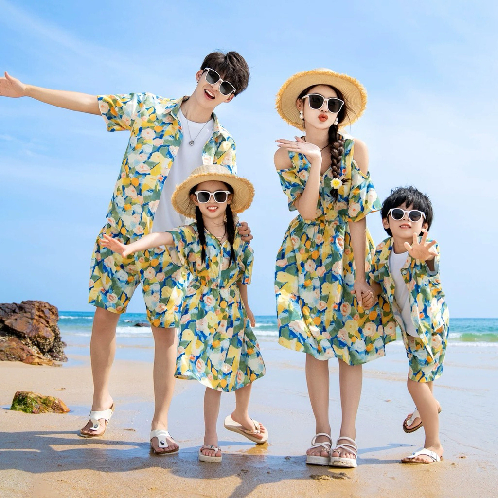 Set & ชุดครอบครัวสุดสวยสําหรับเที่ยวทะเลและเที่ยว (B55)