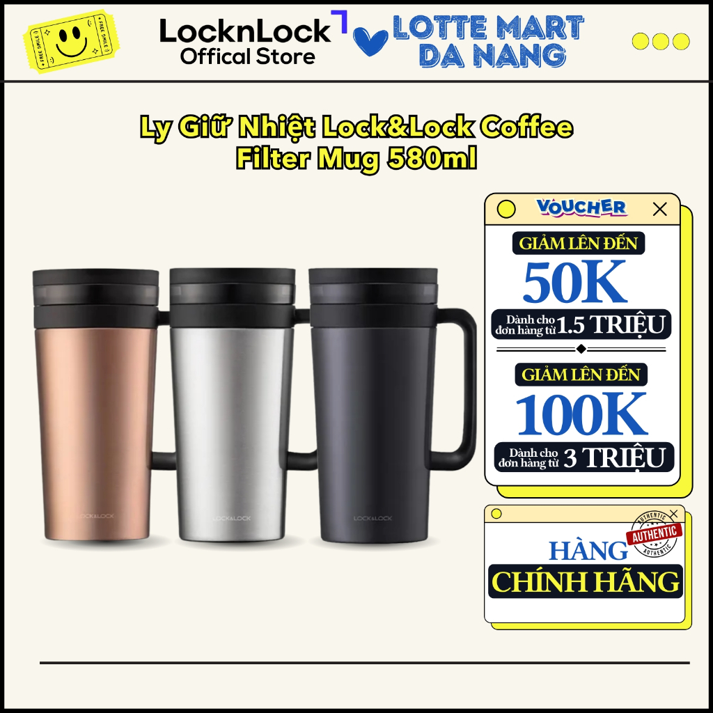 LocknLock แก้วกรองกาแฟ 580 มล. หรูหราแท้ LocknLock Da Nang