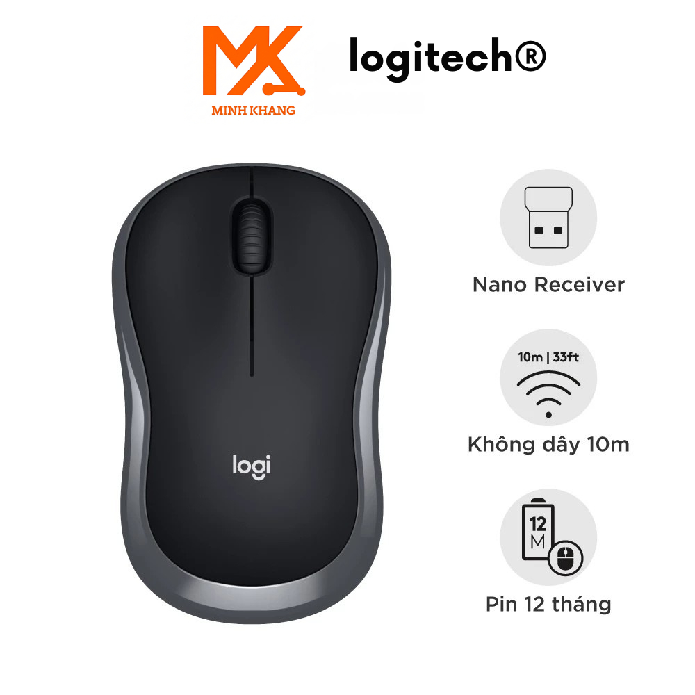 [Logitech ของแท้] เมาส์ไร้สาย Logitech B175 – การเชื่อมต่อ USB – Optical Sensor – ใช้แบตเตอรี่ AA 1 