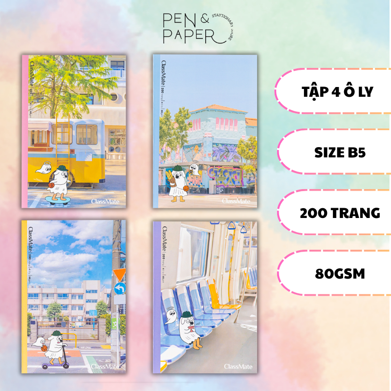 B5 CLASSMATE O Ly Notebook 200 หน้า 80 GSM การ์ตูนน่ารัก O Ly Notebook, กระดาษหนาสําหรับฝึกคัดลายมือ