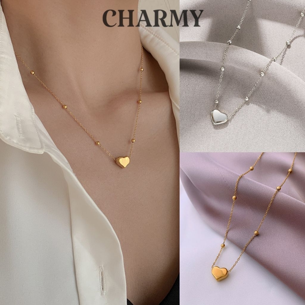 DTV18620 สร้อยคอชาร์มโซ่บอล เหล็กไทเทเนียม - Charmy