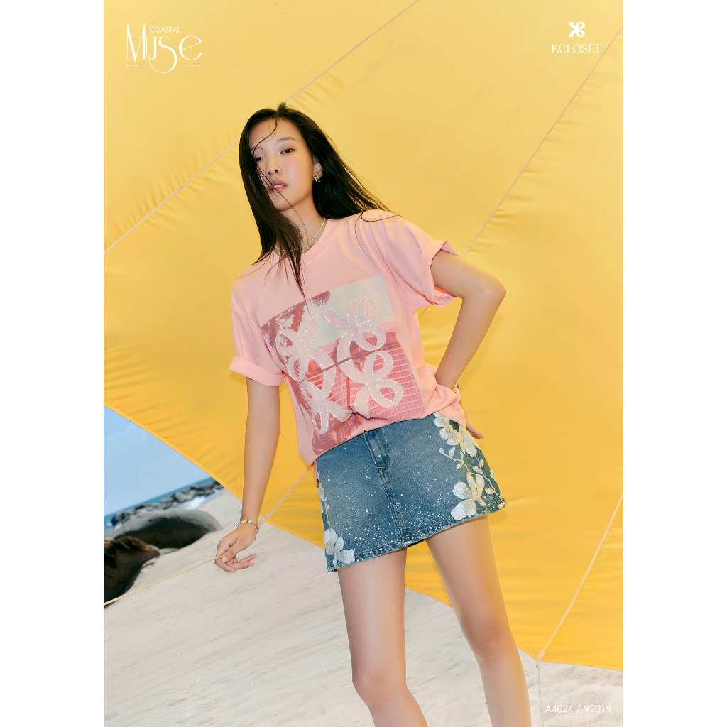 ISLAND SWEET SKIRT กระโปรงยีนลายดอก K Closet V2019 แฟชั่นดีไซน์