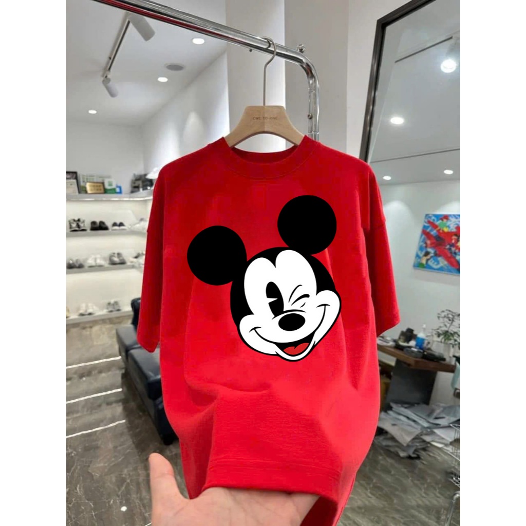 เสื้อยืดลายการ์ตูน Mickey MK68 unisex สําหรับผู้ชายและผู้หญิง รูปแบบหลวม ผ้าฝ้าย 100%