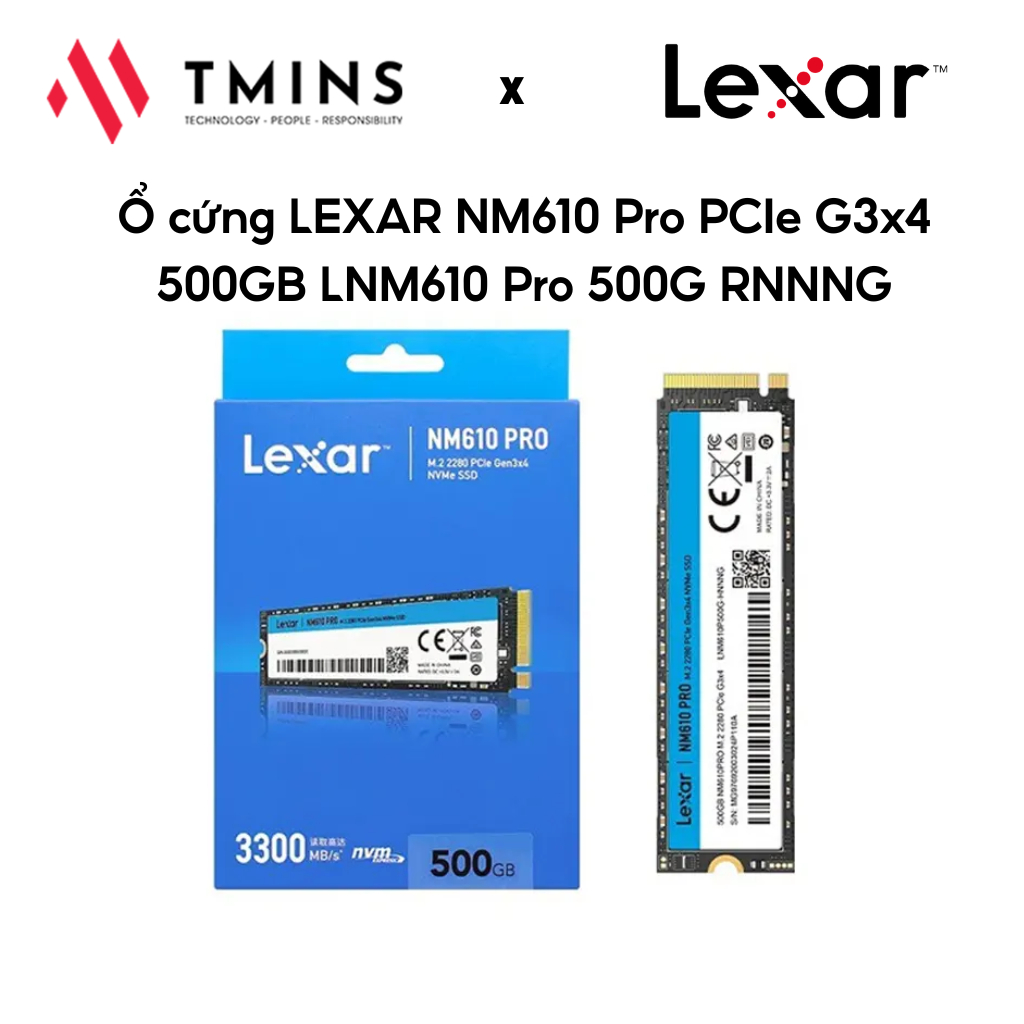 LEXAR NM610 Pro PCIe G3x4 ฮาร์ดไดรฟ์ 500GB LNM610 Pro 500G RNNNG - สินค้าของแท้