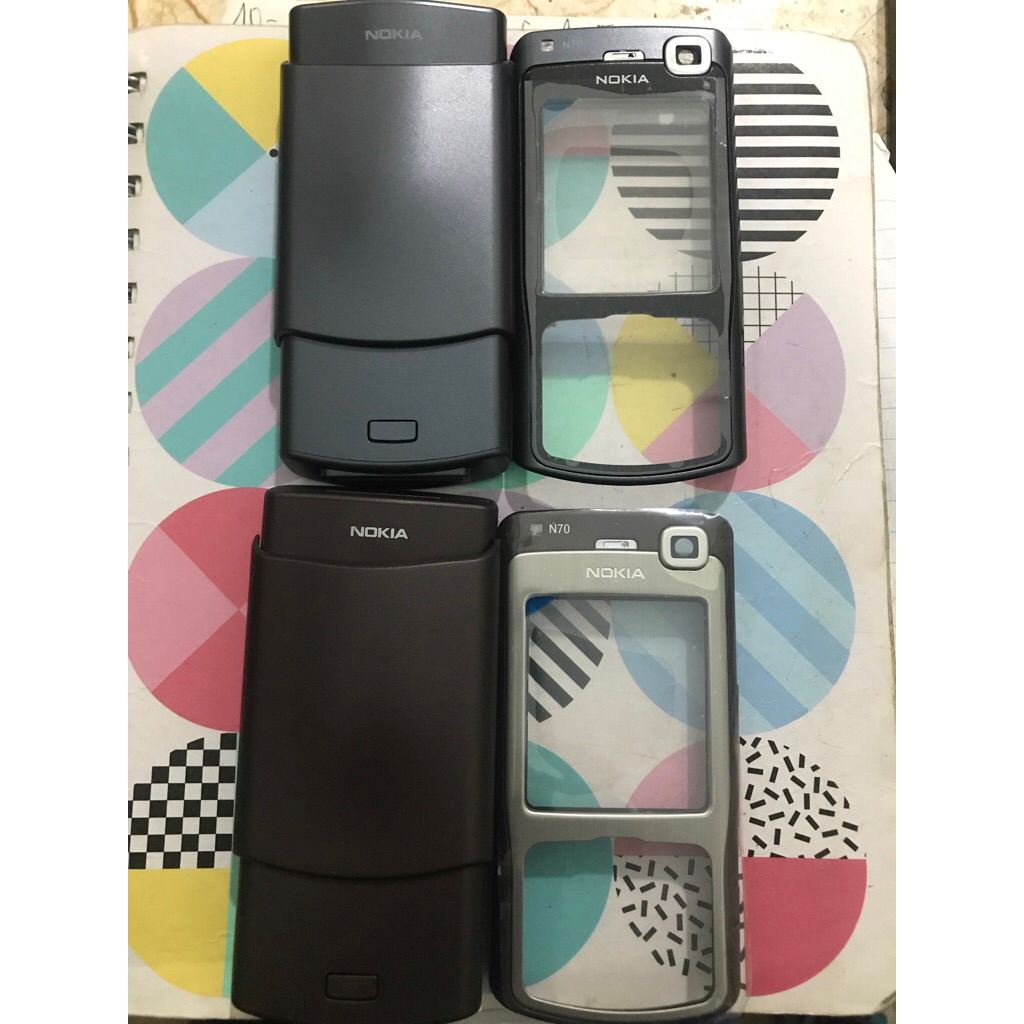 เคส Nokia n70 สีดําและกาแฟไม่มีกุญแจ