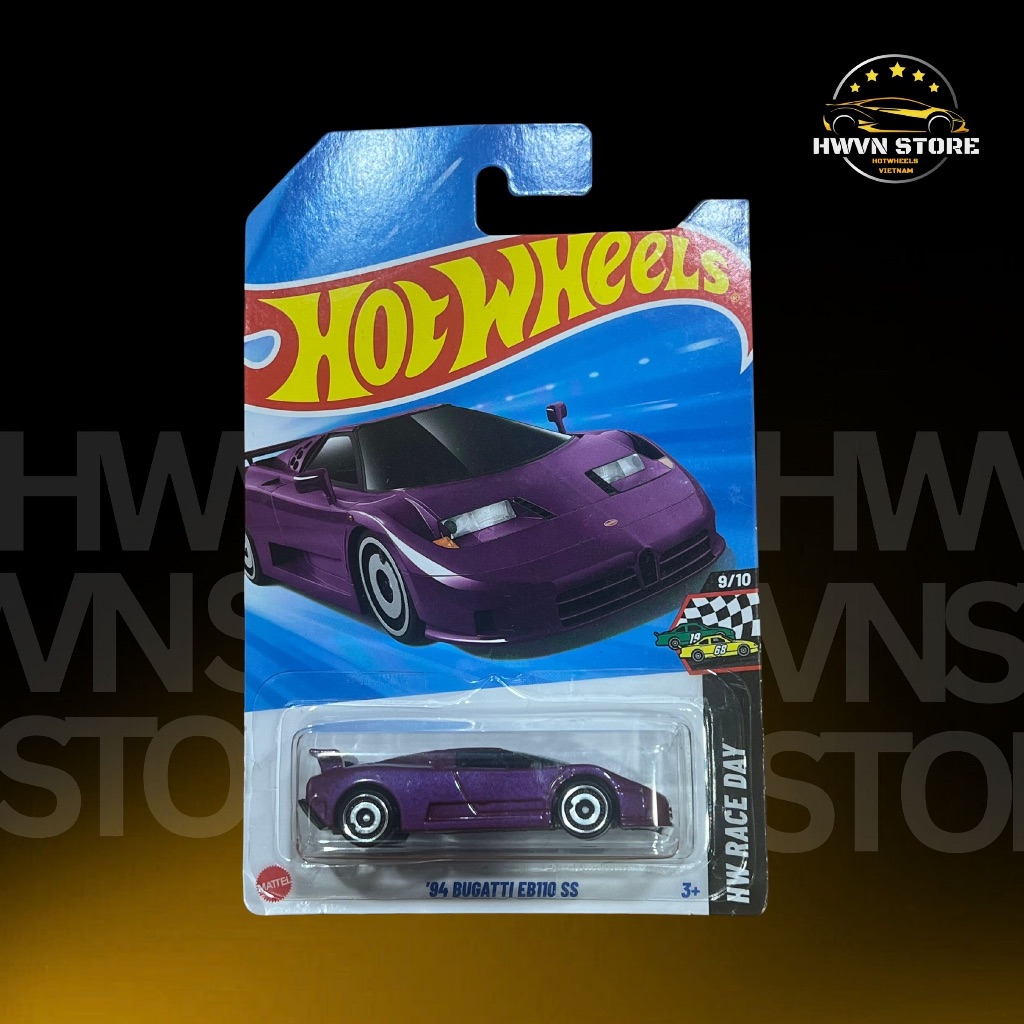 รถโมเดล Hotwheels Bugatti EB110 SS สีม่วง