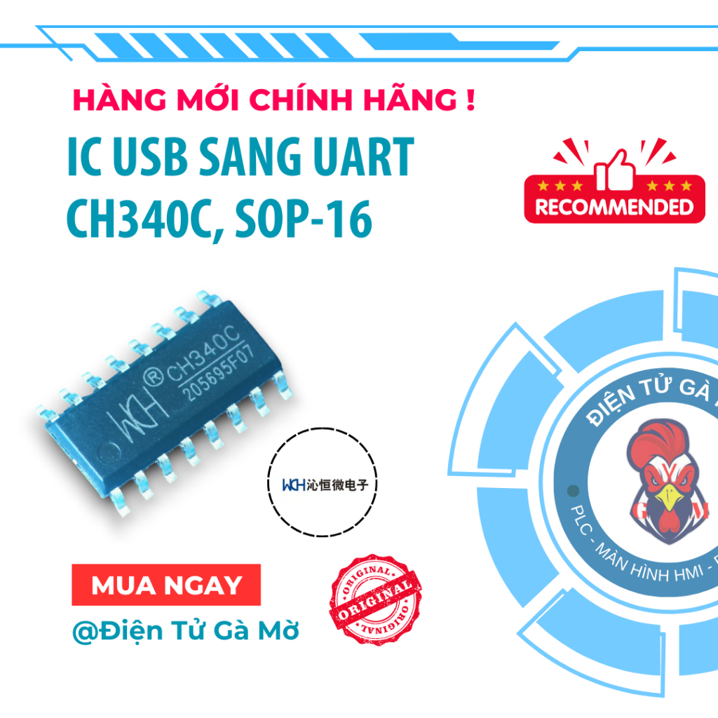 [1 CON] IC USB To UART, USB To UART CH340C SOP-16, WCH ของแท้ใหม่ 100%