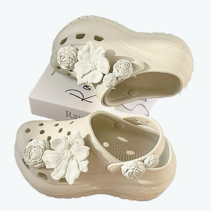 รองเท้าแตะส้นสูง Camellia Charm, Hottrend 2025 รองเท้าแตะส้นสูง Camellia Charm