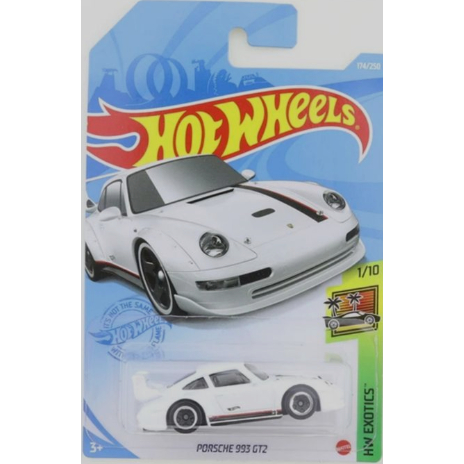 ของแท้ 1:64 รถโมเดลสเกล Hot Wheels Porsche 993 GT2 สีขาว
