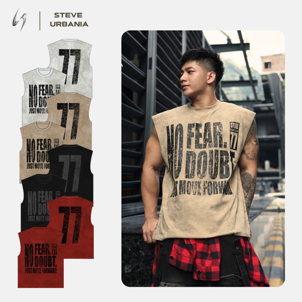 แบรนด์ท้องถิ่น STEVE URBANIA เสื้อกล้ามผู้ชายและผู้หญิงพิมพ์ลายตัวเลข ผ้าฝ้ายล้างคุณภาพสูง - TT01