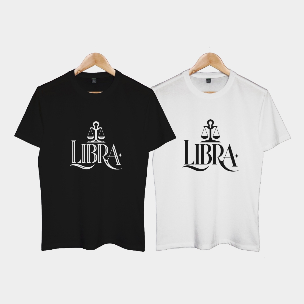 เสื้อยืด Unisex Libra Libra คอกลมแขนสั้นสําหรับผู้ชายและผู้หญิง