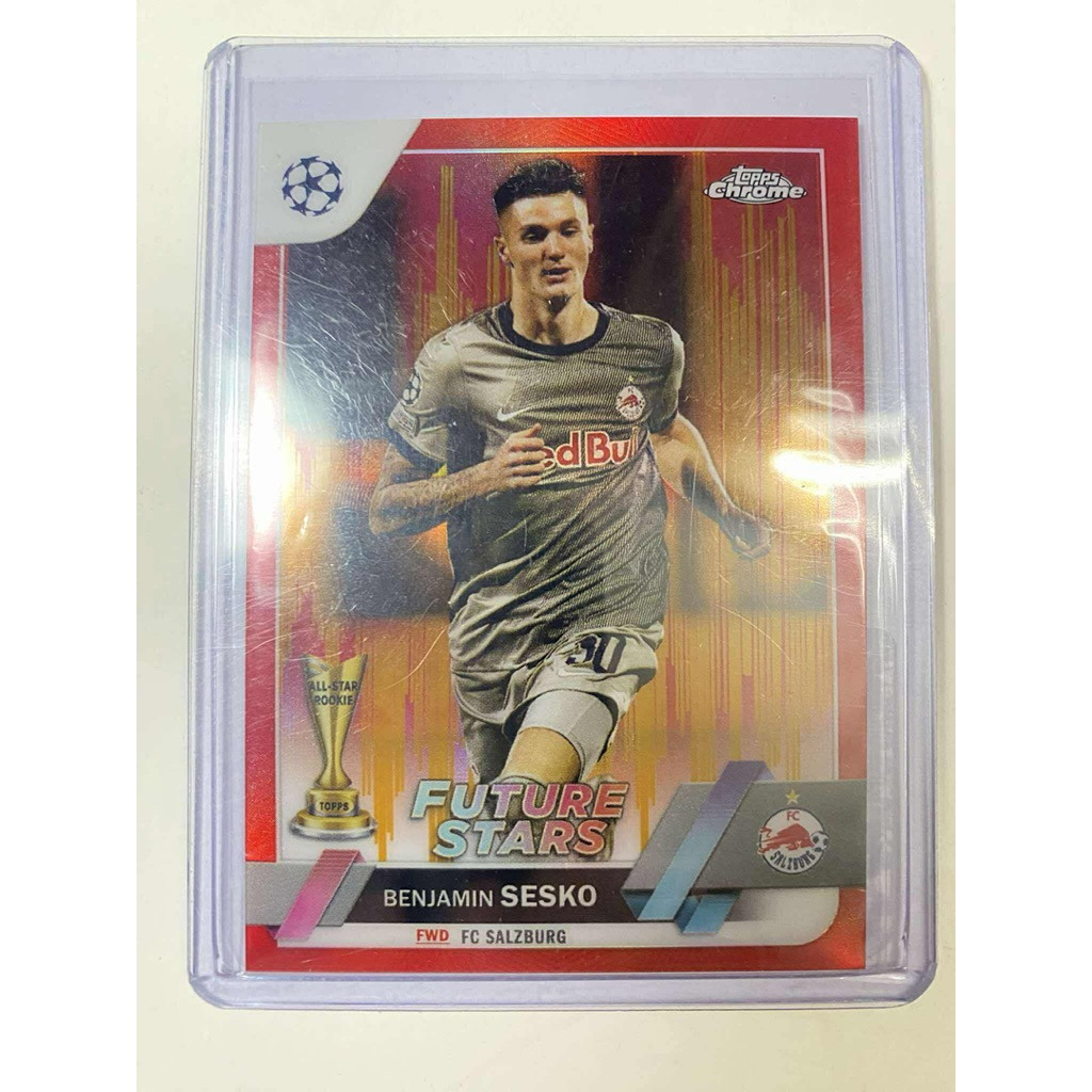 การ์ดฟุตบอล M149 Benjamin Sesko Fc Salzburg Future Stars Topps Chrome UCL 2022/23