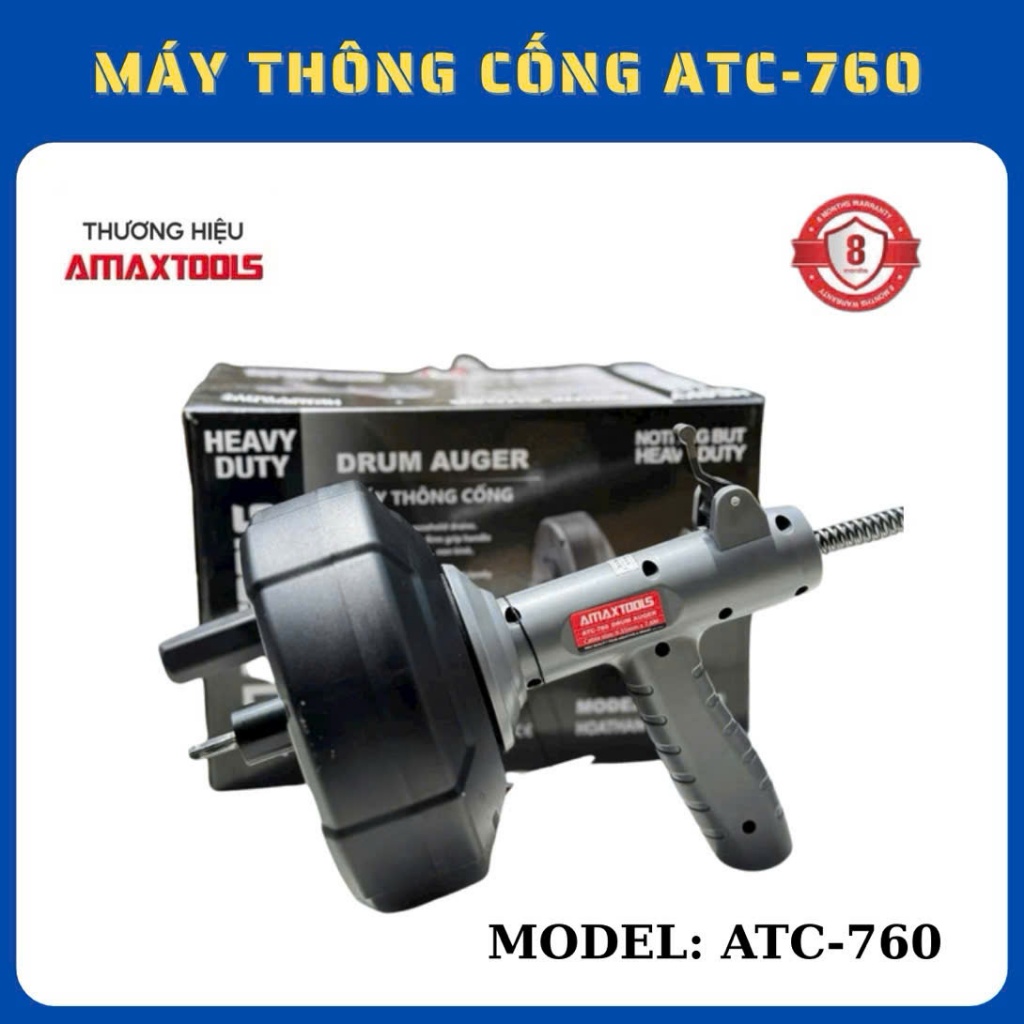 เครื่องมือทําความสะอาดท่อระบายน้ํา AMAXTOOLS ATC-760 เฉพาะในการรักษาท่ออุดตันและอ่างล้างจาน