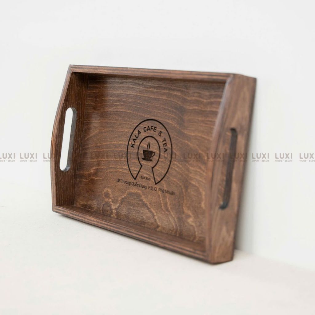 HCM HCM HCM | MULTI-FUNCTIONAL WOODEN HANDLE TEA TRAY (ฟรีโลโก้ ENGRAVING บน REQUEST)
