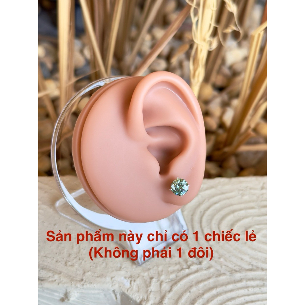 (1 ODD) Green Moissanite Cotton Buds - Green Moissanite Buds - Green Moissanite 4-Pronged Cotton Bud