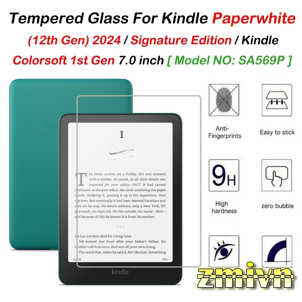 ฟิล์มกันรอยหน้าจอ Toughened, หน้าจอป้องกันรอยขีดข่วนสําหรับ Kindle 2024 6", Kindle 12th Kindle paper