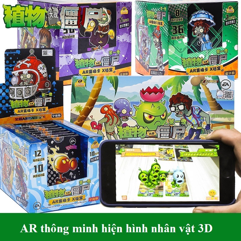 การ์ดประกาศ Plants vs Zombies AR แสดงตัวละคร 3 มิติผ่าน App บนโทรศัพท์และแท็บเล็ต รวมการ์ด 5 ใบ 2030