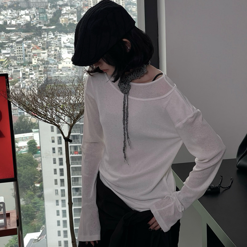 /NOV11/ 2-LAYER LONG-SLEEVE SCRATCHED SHIRT (BUNNY TOP)