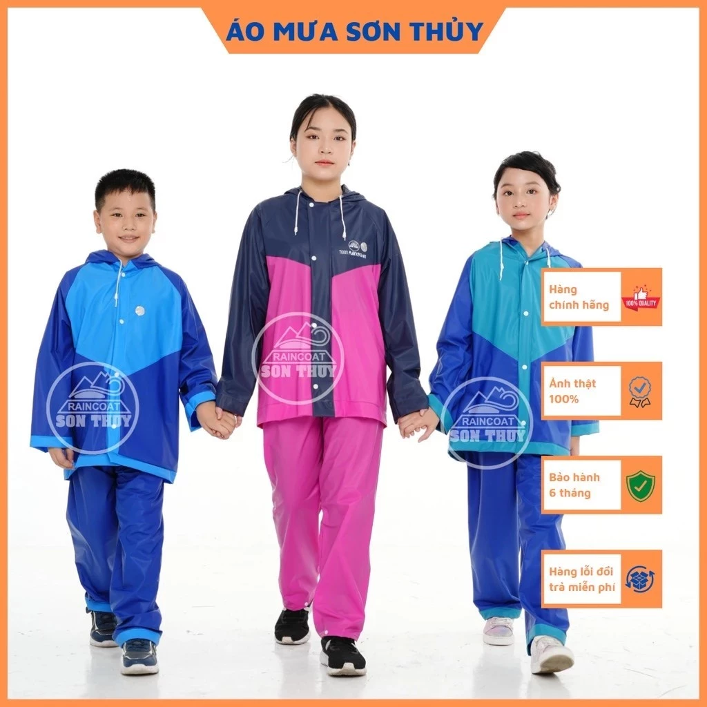 ชุดเสื้อกันฝนเด็ก Son Thuy วัสดุ PVC thumbnail 3