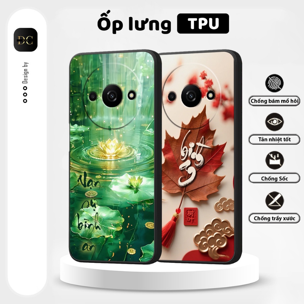 เคสโทรศัพท์ Xiaomi Poco C61 พร้อมการประดิษฐ์ตัวอักษรของ Peace, Peace, Peace