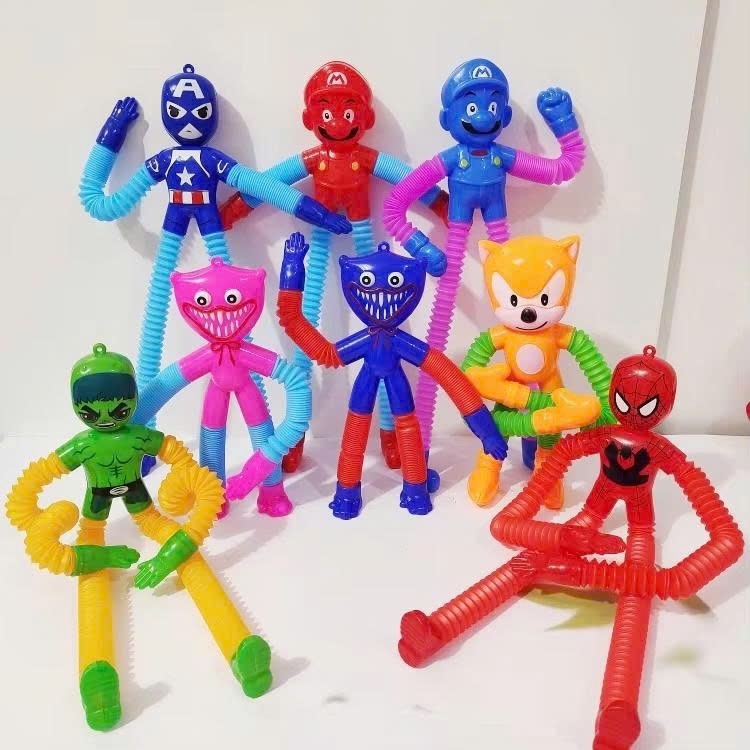 XO Huggy Wuggy ของเล่นสปริงแปลงร่างยืดได้หลายสไตล์ตลก-C3