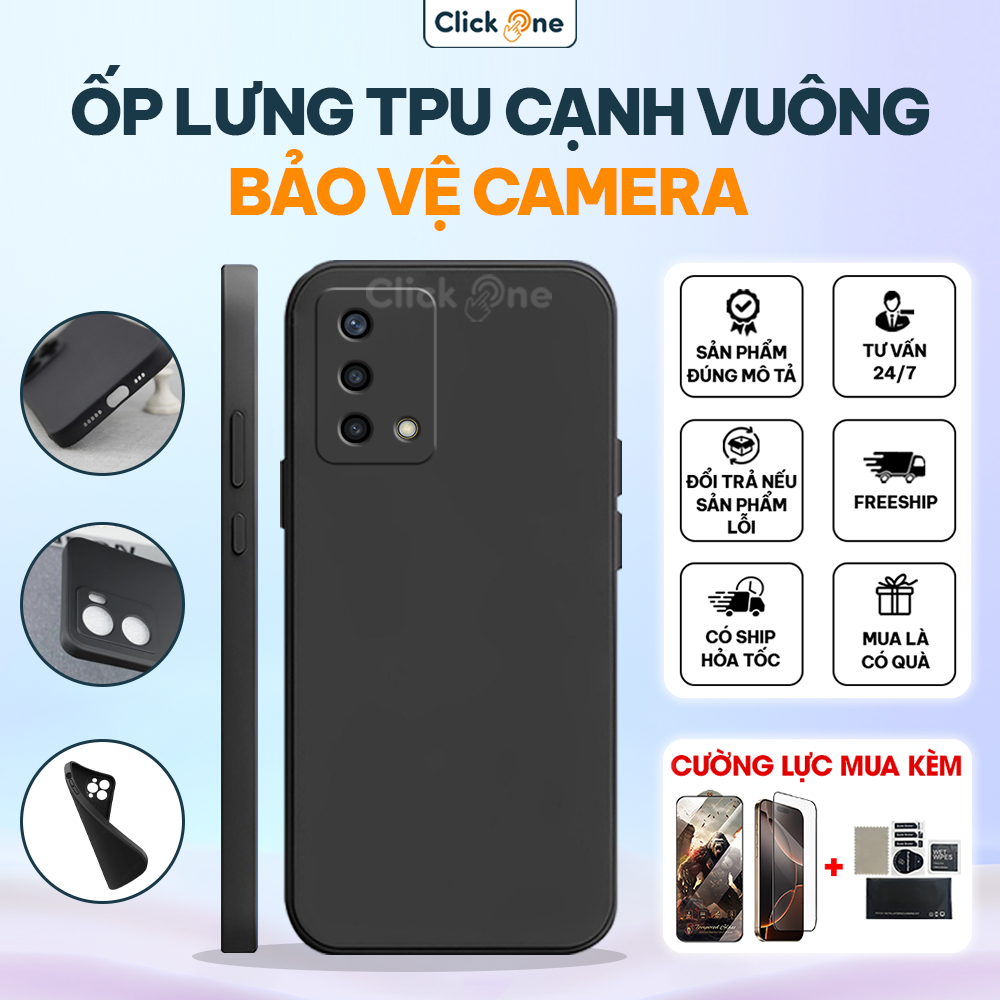Oppo A95 4G, A95 5G TPU เคสขอบเหลี่ยมพร้อมการป้องกันกล้องที่ครอบคลุม | เคส TPU FLEXIBLE EDGE