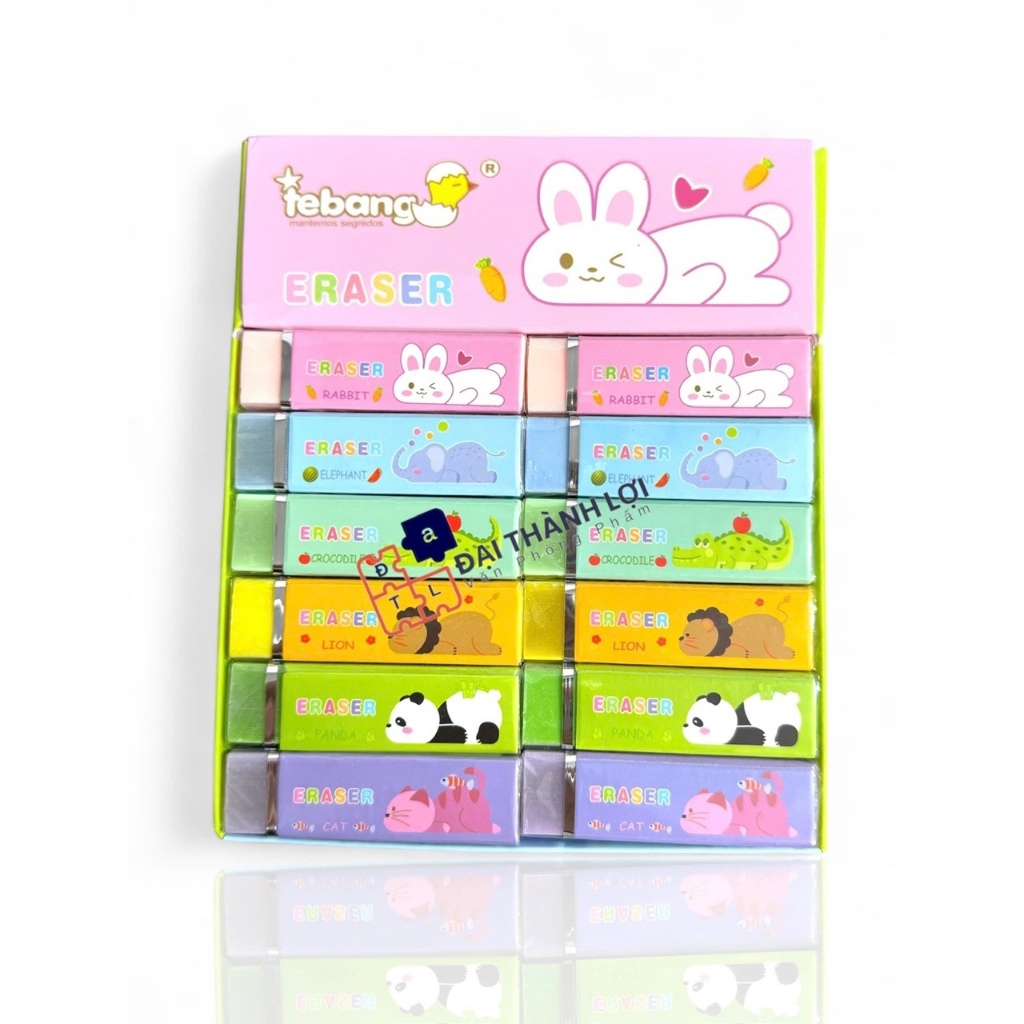 [6613] คอมโบ 18/ 36 ยางลบดินสอ-ยางลบดินสอ 6613 แท่งสัตว์น่ารัก หนา ลบได้