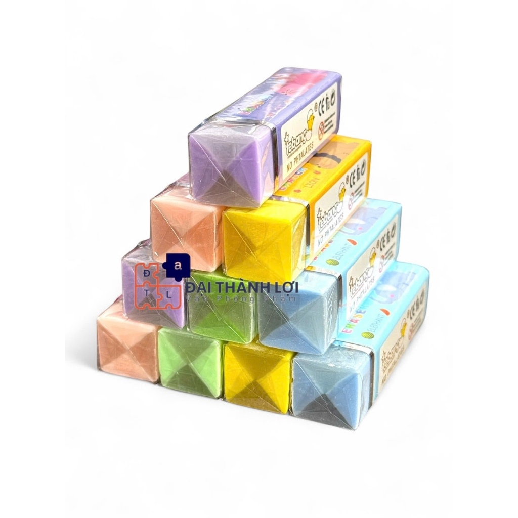 [6613 ] คอมโบ 3 ยางลบดินสอ - ยางลบดินสอ 6613 แท่งสัตว์น่ารัก หนา ลบได้