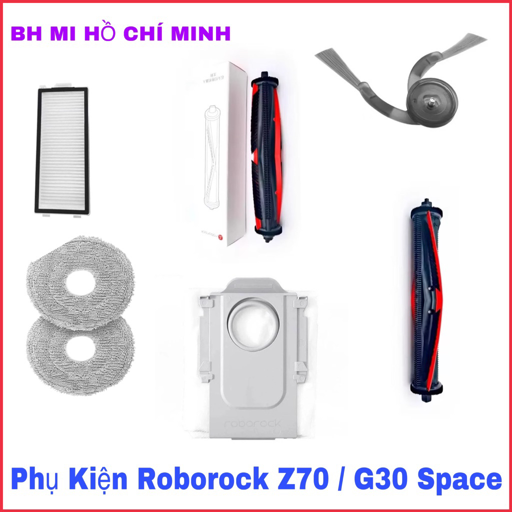 Roborock Z70 Accessory Set.รวม: แปรงหลัก / ผ้าทําความสะอาด / แปรงด้านข้าง / กรองฝุ่น / ถุงขยะ