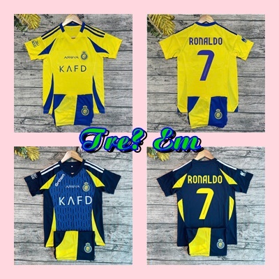 เสื้อฟุตบอลเด็ก RONALDO - Al - Nassr 24/25 - (กางเกง + เสื้อ) - ผ้าไทยงาพรีเมี่ยม