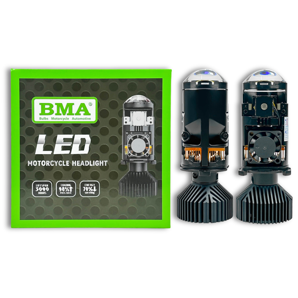 R04F BMA ไฟหน้า LED ทรงกลม Bi-S 55W น้ําหนักเบา Super Bright ไฟหน้าชัตเตอร์สําหรับรถยนต์รถจักรยานยนต