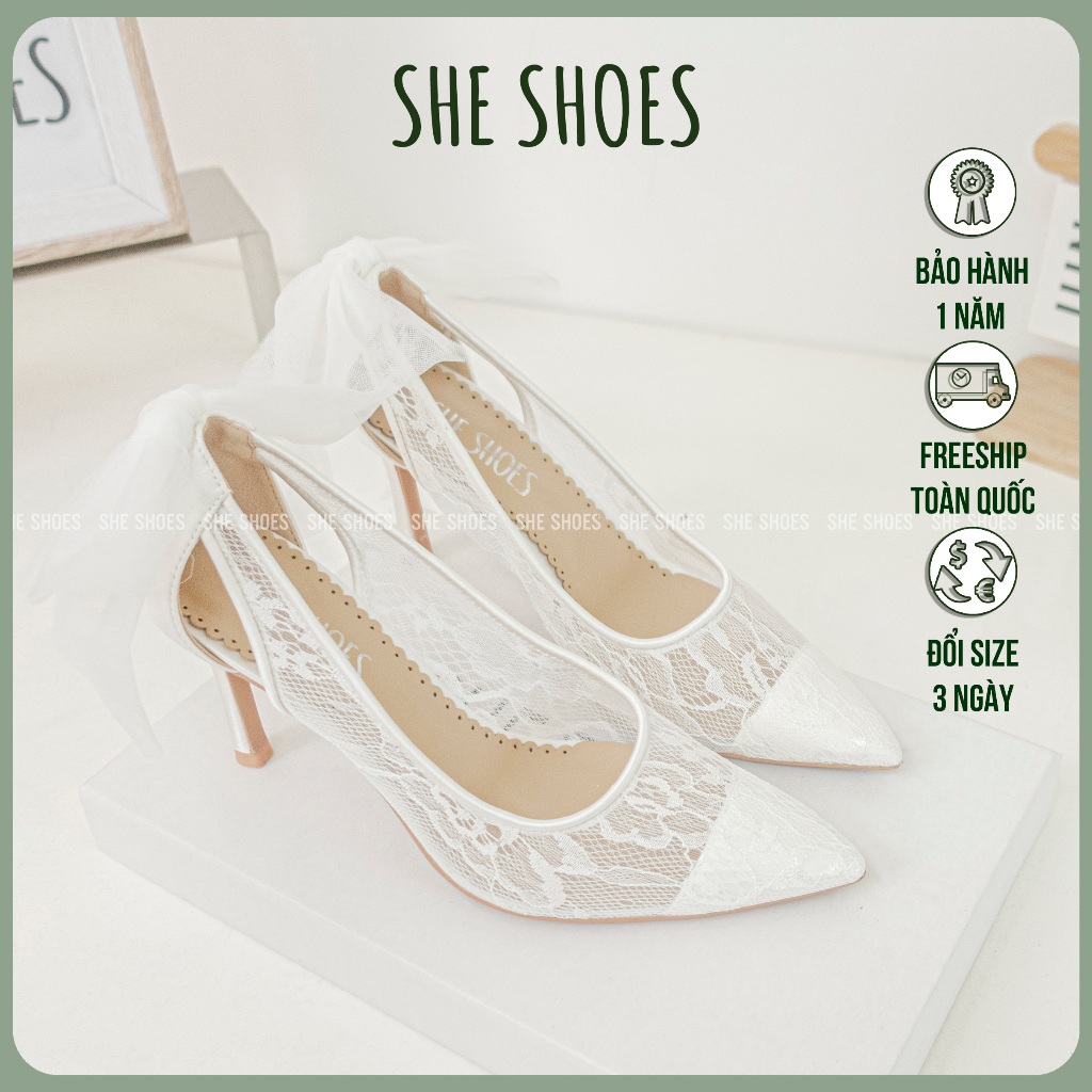 รองเท้าลูกไม้ WDDING WITH HOLE HEELS 8P - ARIVAL ใหม่ - GC08013