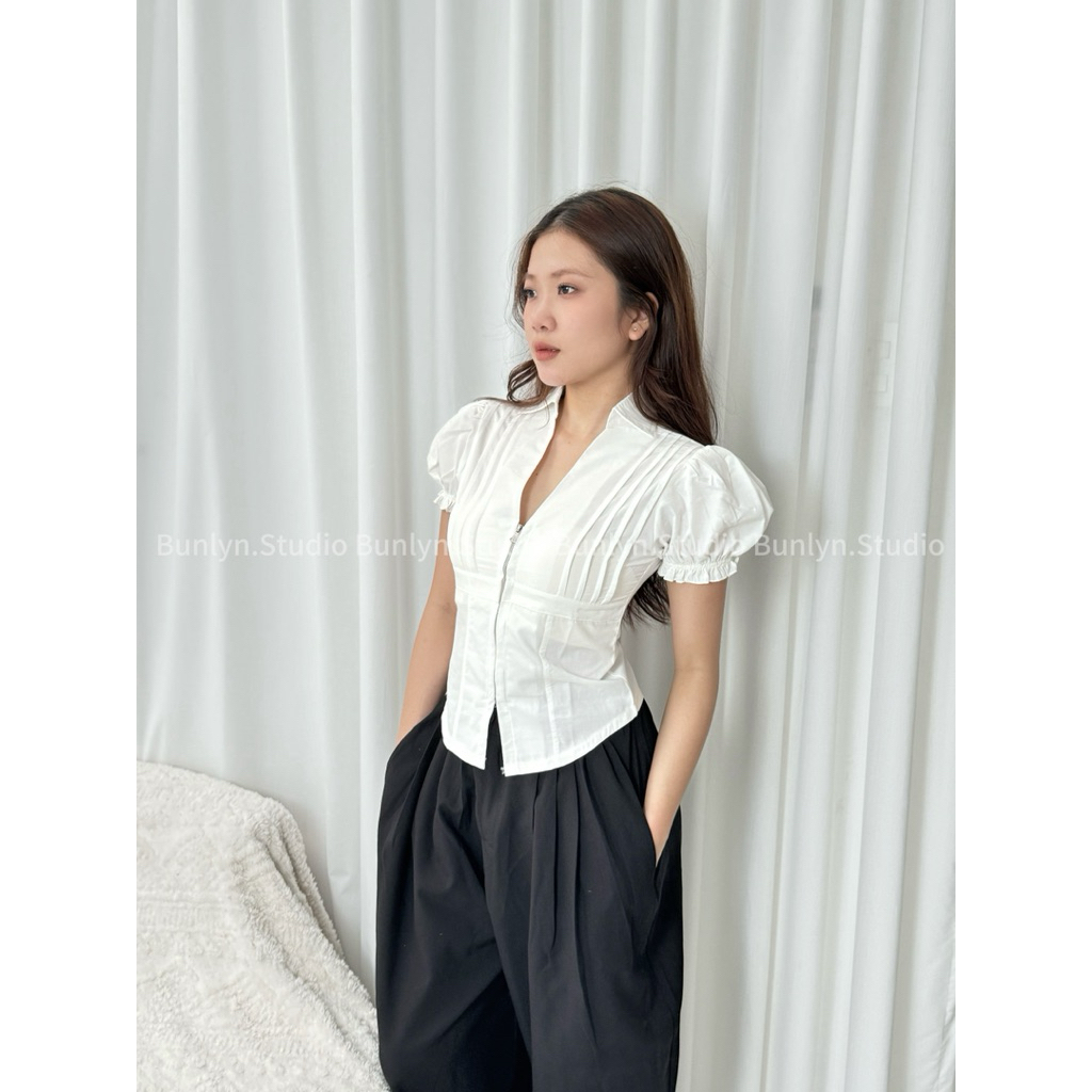 เสื้อแขนพองมีซิป - เสื้ออาวี