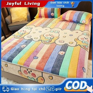 Ga giường nhung sữa 1m6 1m8 Mềm mịn như lụa Có thể sử dụng quanh năm Độ dày nệm phù hợp 5–28 cm