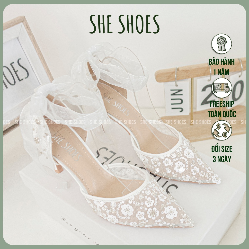 รองเท้า WEDDING FLOWER LACE WITH SILK NECKLACE 8P - สินค้ามาใหม่ - GC08011