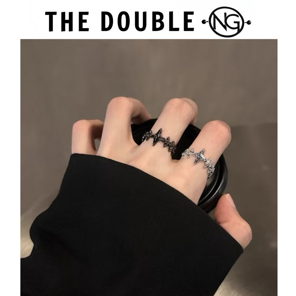 Combo Cross Ring NH-006 อุปกรณ์เสริมเพทาย Double NG คุณภาพสูง ดีไซน์ Unisex